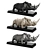  Majestic Rhino Sculpture 3D model small image 2