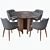 Elegant Porada Table & Chair 3D model small image 1