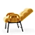 Foldable Armrest Chair 3D model small image 2