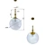 Elegant Brass and Glass Pendant 3D model small image 4