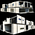 Sleek Modern Home Design 3D model small image 1