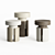 Elegant Tobias Stools: Concrete, Ebony 3D model small image 1