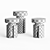 Elegant Tobias Stools: Concrete, Ebony 3D model small image 3