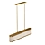 Sleek Brass and Linen Pendant 3D model small image 3