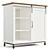Rustic Sliding Barn Door Accent Cabinet 3D model small image 5