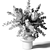 Pink Protea Bouquet with Eucalyptus 3D model small image 2