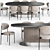 Elegant Ripple Table & Stylish 430 Chair 3D model small image 1