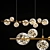 Gold & Black LED Chandelier 3D model small image 2