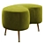 Kid Ottoman: Luxurious Shearling Accent 3D model small image 1