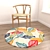 Elegant Floor Rugs Set 3D model small image 2