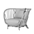 Elegant Kyoto Rattan Armchair 3D model small image 4