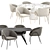 Modern Xander Dining Set 3D model small image 2