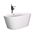 Modern Freestanding Acrylic Bath - BelBagno BB202 3D model small image 2