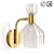 Elegant Brass & Tinted Glass Wall Lamp 3D model small image 1