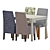 Scandinavian Elegance: IKEA EKEDALEN Table and BERGMUND Chairs 3D model small image 1