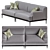 Elegant Velvet Albi Sofa 3D model small image 2