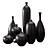 Elegant Blackwood Vase Set 3D model small image 2
