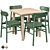 Norråker Small & Rönninge: Stylish Birch Table & Chair Set 3D model small image 1