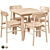 Norråker Small & Rönninge: Stylish Birch Table & Chair Set 3D model small image 2