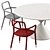 Elegant Chair and Table Set 3D model small image 4