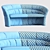 Natuzzi Italian Leather Barrel Sofa 3D model small image 6