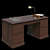 Vintage USA Office Desk 3D model small image 2