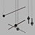 Sleek Black Pendant Lamp Collection 3D model small image 3