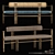Apparatus Episode Settee: Luxe Leather and Metal Masterpiece 3D model small image 1