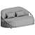 Modern Cask 2-Seat Sofa 3D model small image 4