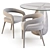 CB2 Ivory Dining Set: Contemporary Design 3D model small image 3