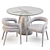 CB2 Ivory Dining Set: Contemporary Design 3D model small image 6