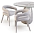 CB2 Ivory Dining Set: Contemporary Design 3D model small image 8