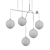 Modern Five Hanging Balls Chandelier 3D model small image 2