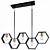 HexaGlow Modern Linear Chandelier 3D model small image 2