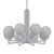 Polished Nickel Chandelier with Clear Hand-Blown Glass 3D model small image 2