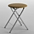 Elegant Sigma Stool - Chrome Metal Frame & Synthetic Leather Upholstery 3D model small image 2