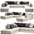 FRANCO II Classic 8-Piece Sectional: Realistic, Stylish, and Versatile 3D model small image 1