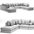 FRANCO II Classic 8-Piece Sectional: Realistic, Stylish, and Versatile 3D model small image 5
