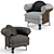 Elegant Minotti Mattia Swivel Armchair 3D model small image 6