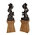 Title: Elegant Metal Abstract Figure on Wooden Pedestal 3D model small image 2