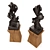Title: Elegant Metal Abstract Figure on Wooden Pedestal 3D model small image 3