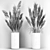 White Reed Bouquet in Vase 3D model small image 6