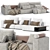 Elegant Westside 3-Seat Modular Sofa 3D model small image 1