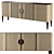 Elegant Beige&Brass Sideboard 3D model small image 1