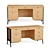 Shinola Runwell Oak Executive Desk 3D model small image 1