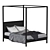 Elegant Yttervåg Four-Poster Bed 3D model small image 5