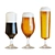 8-Piece Beer Glass Set 3D model small image 5