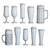 8-Piece Beer Glass Set 3D model small image 7