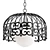 Vintage Black Scroll Pendant Light 3D model small image 1