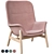 Modern Vedbo Chair with High Back in Gunnared Light Brown-Pink 3D model small image 2